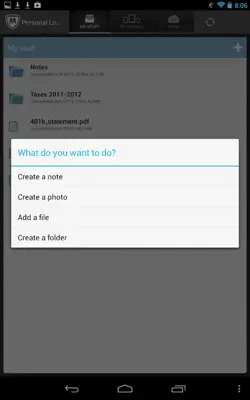 Personal Locker android App screenshot 2